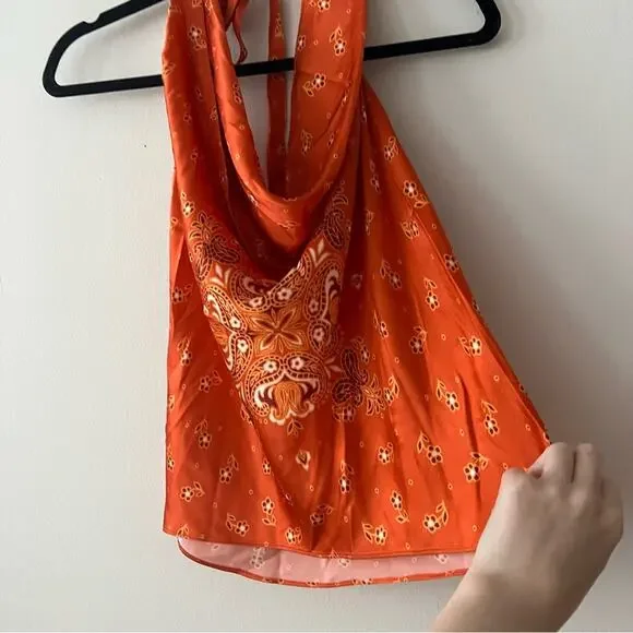 Cami NYC Orange Silk Tank Top - Picture 3 of 8
